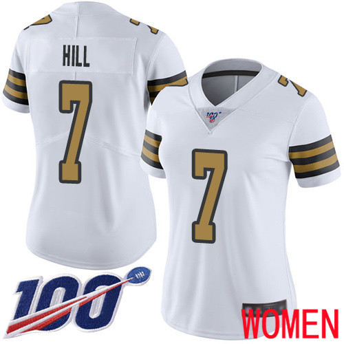 New Orleans Saints Limited White Women Taysom Hill Jersey NFL Football #7 100th Season Rush Vapor Untouchable Jersey->youth nfl jersey->Youth Jersey